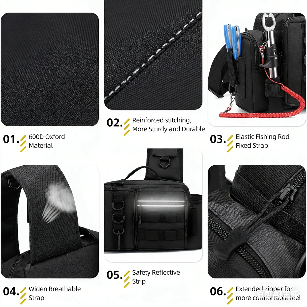 Fishing Backpack - Mochila de pesca com suporte para