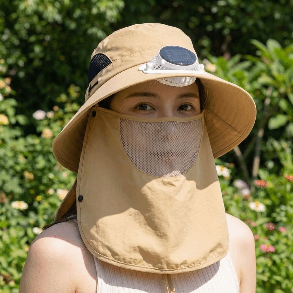 Fishing Hat - Chapéu com Ventilador Solar Portátil Recarregável,