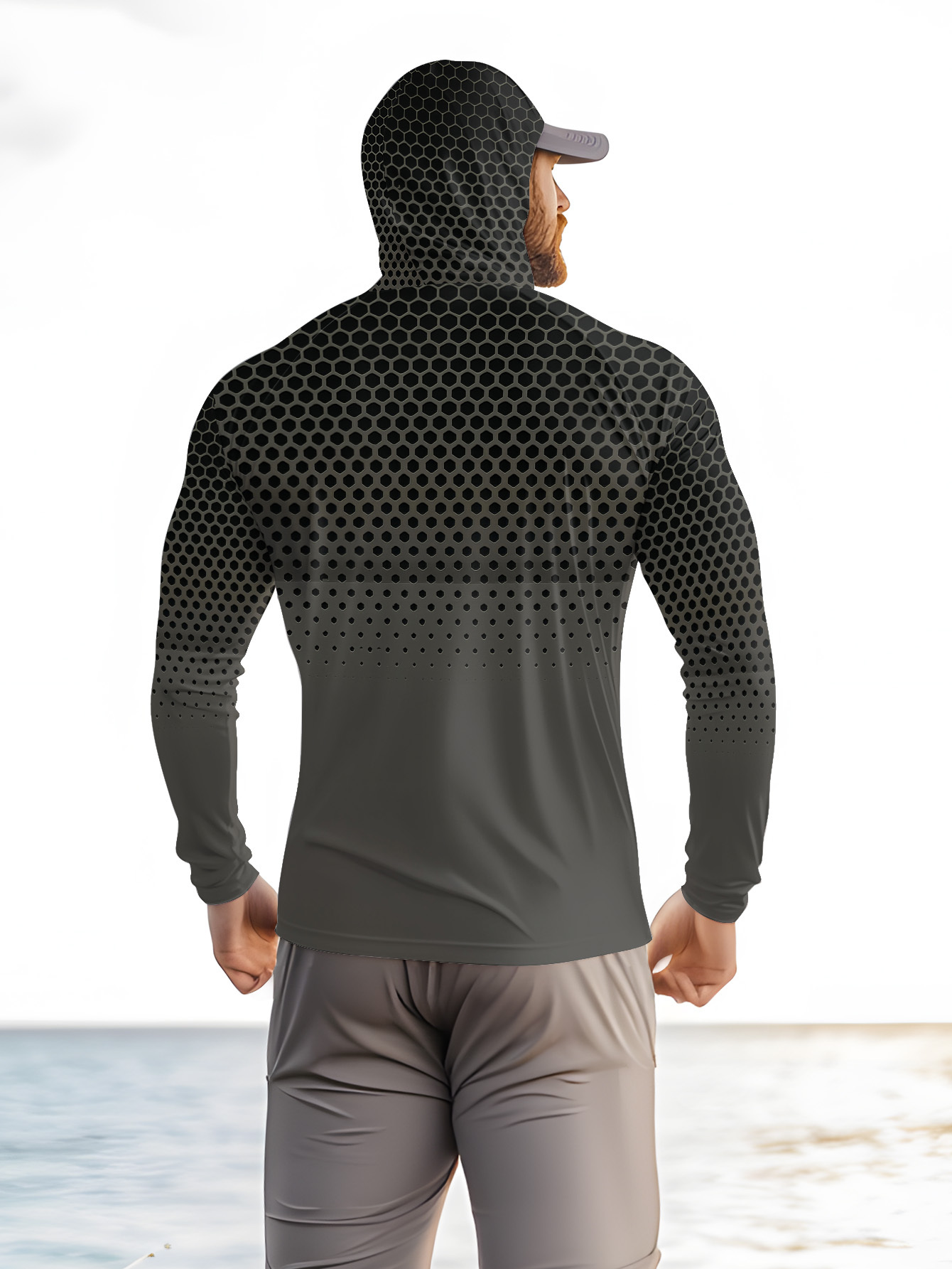 Camisa de pesca masculina com  - Fishing Shirt Uv Protection avaliação e preço