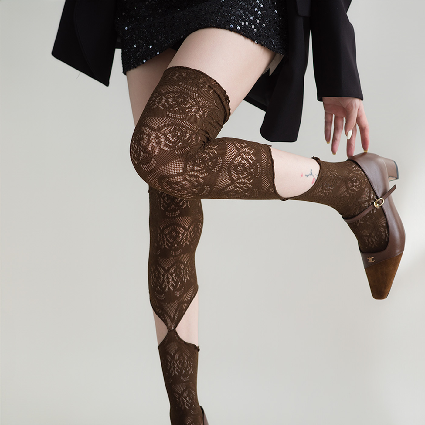 Meias femininas de renda oca s - Fishing Socks avaliação e preço